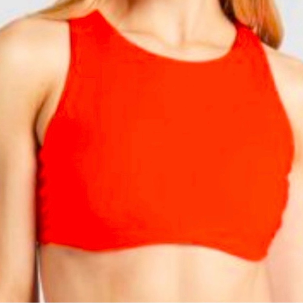 Vermillion orange red Maldives bra swim top by Athleta barely worn 36DD